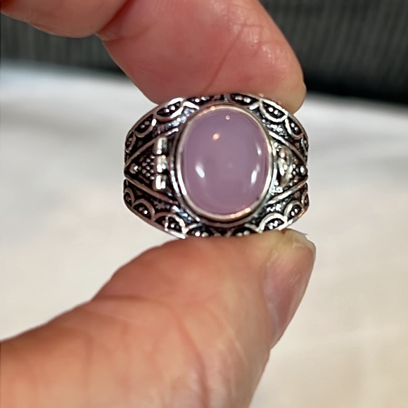 #253 Rose Chalcedony Poison ☠️ Ring 💍 Handcrafted Size 8.75 NWOT - Picture 8 of 14